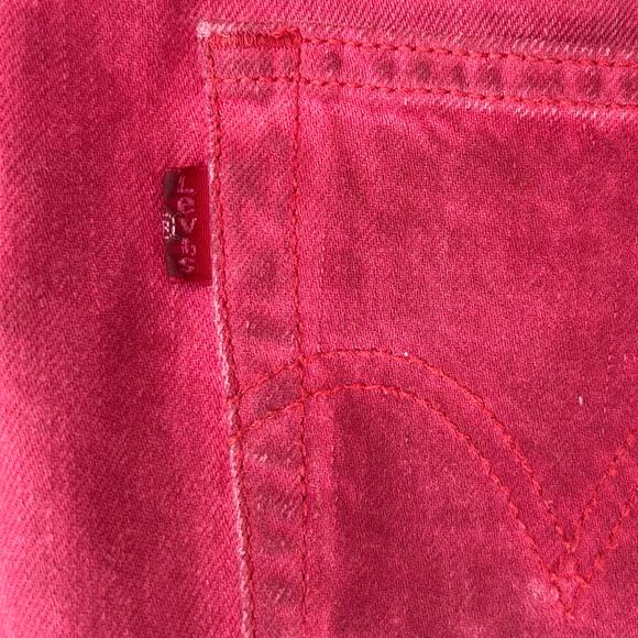 Levi’s 501 cut off distressed cut off cheeky red denim button fly grunge 0 / 25 - Picture 8 of 11